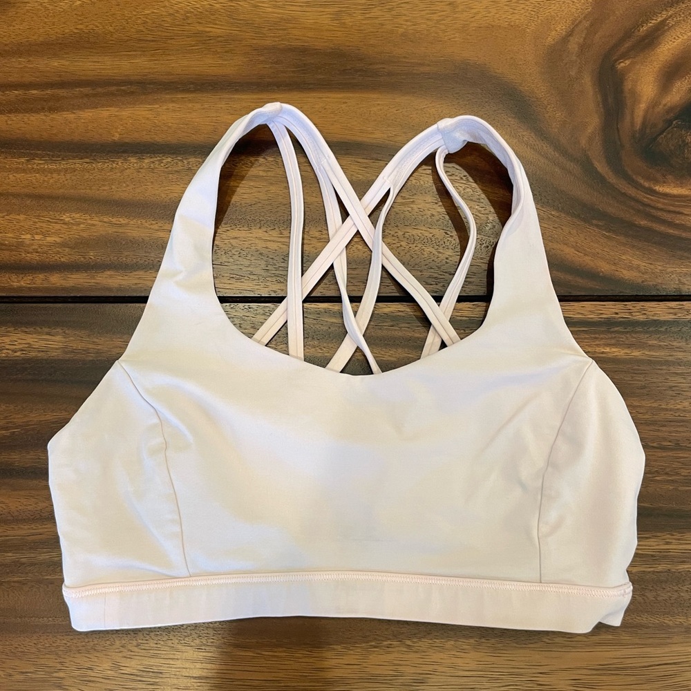 Pink Lululemon Serene Sports Bra